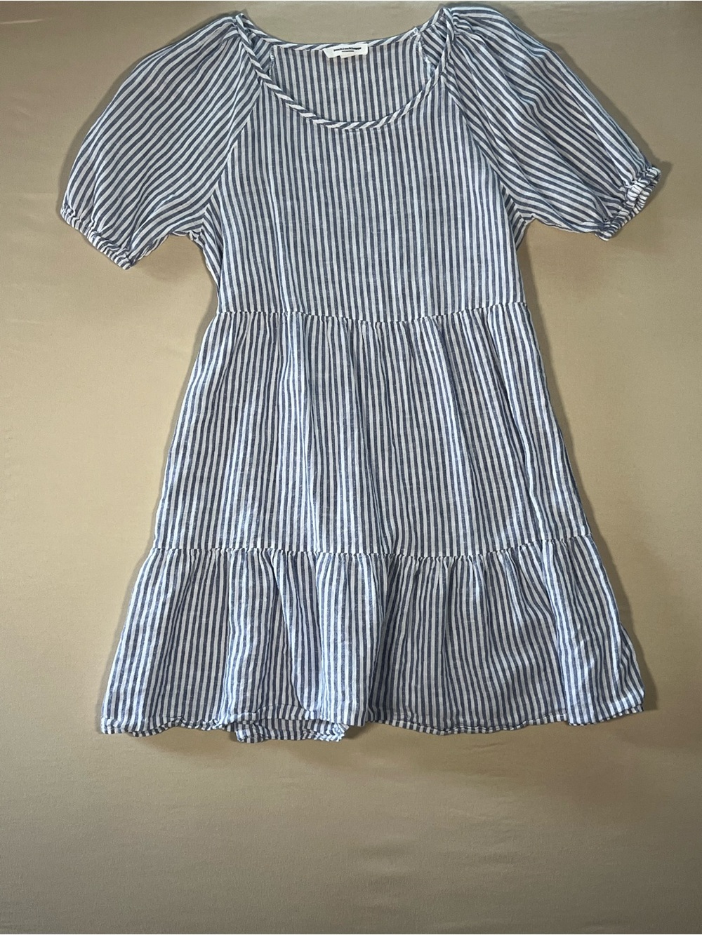 Blue‎ and White Striped Womens' Tiered Dress